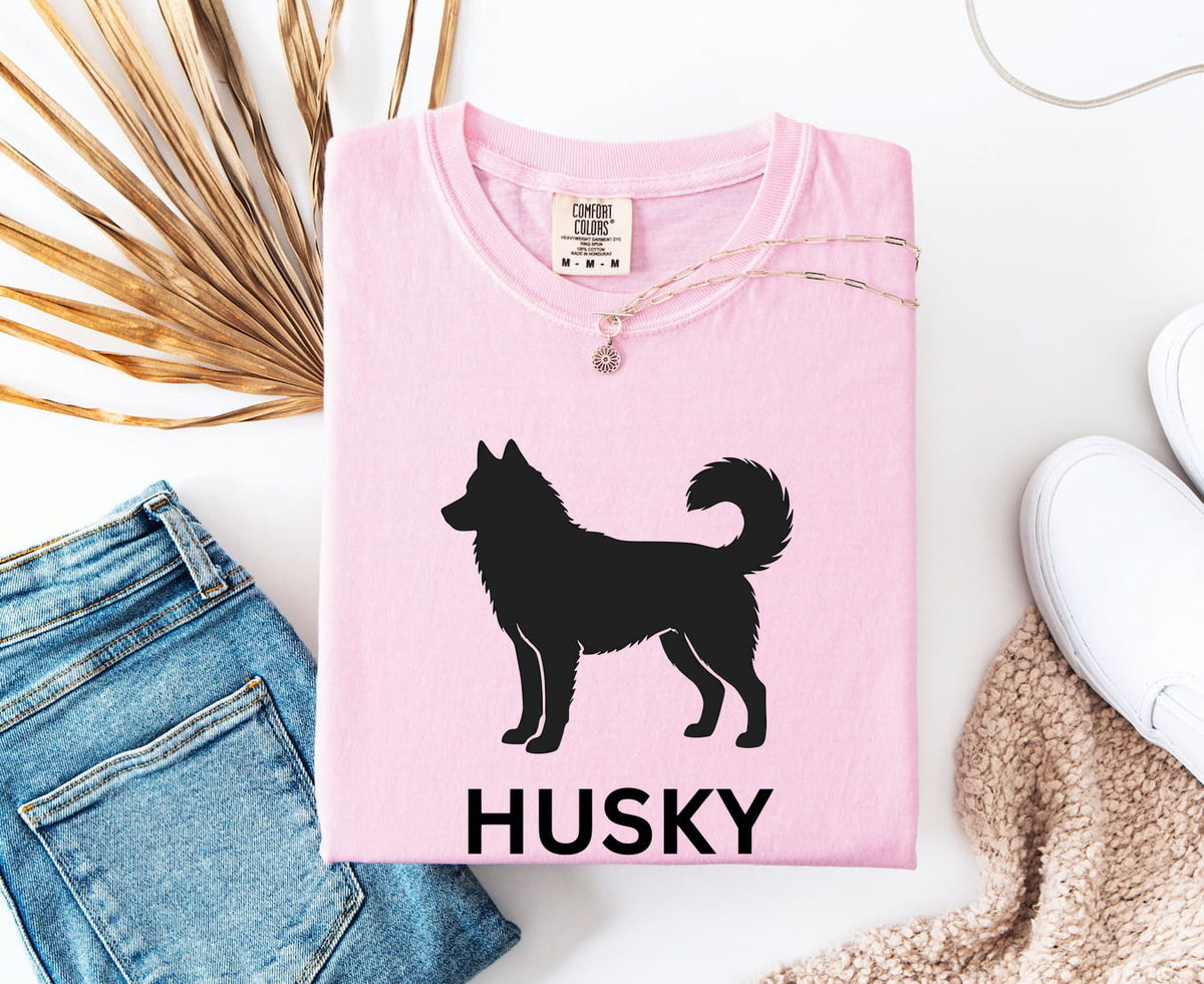 Husky Tee – Siberian Husky Silhouette Tee – Dog Lover Shirt – Husky Owner Gift