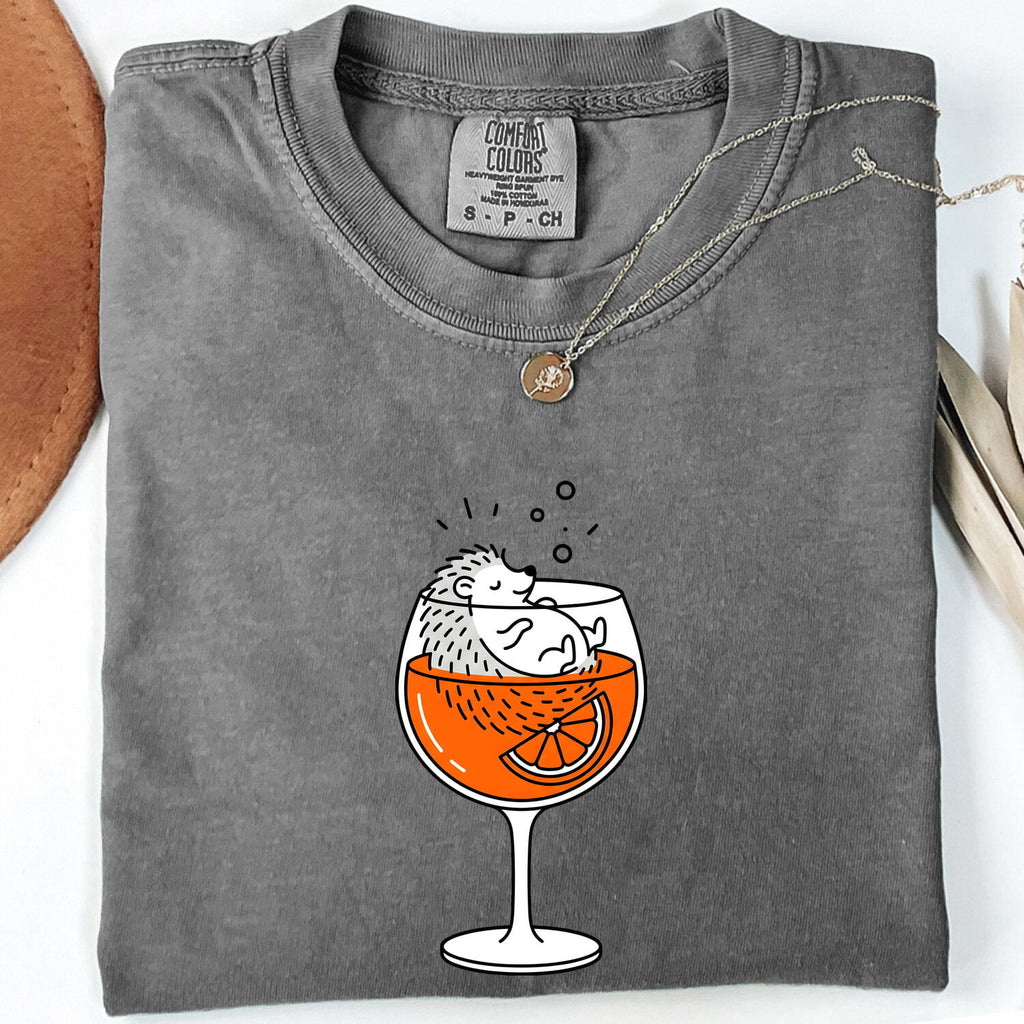 Hedgehog Cocktail Shirt, Funny Animal Tee, Cute Hedgehog Tee