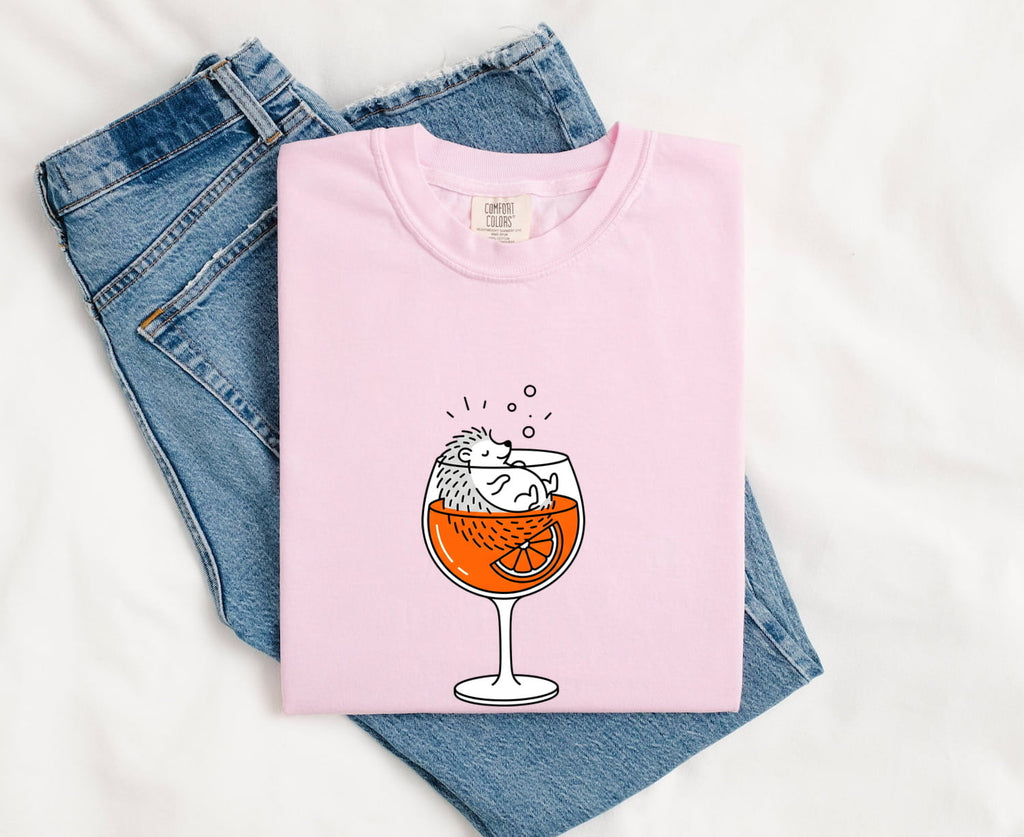 Hedgehog Cocktail Shirt, Funny Animal Tee, Cute Hedgehog Tee