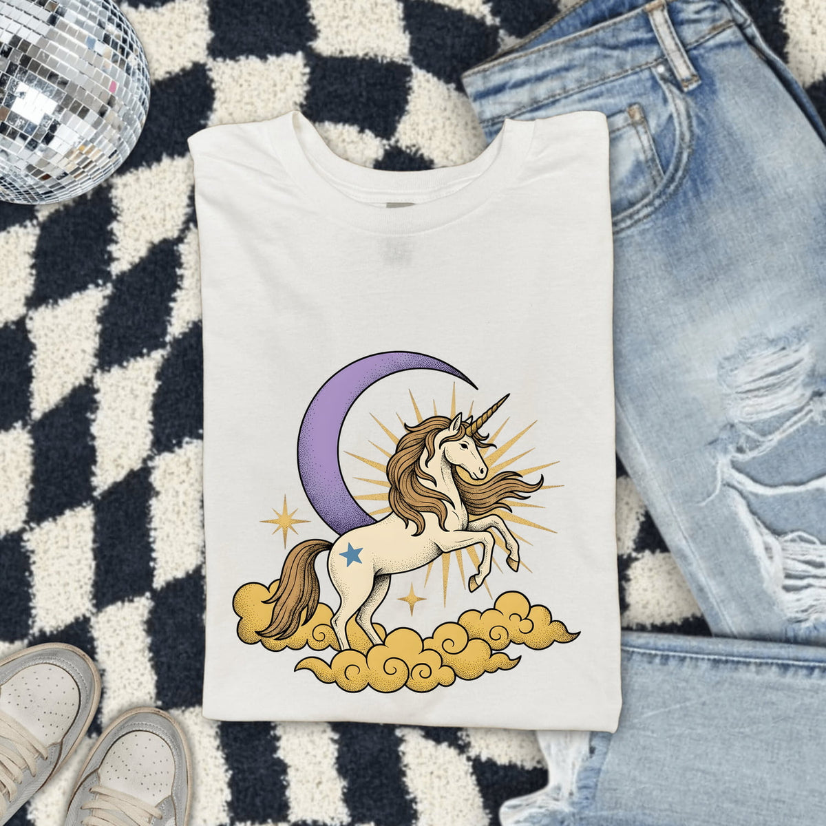 Unicorn Moon Shirt, Celestial Fantasy Tee, Magical Unicorn Tee
