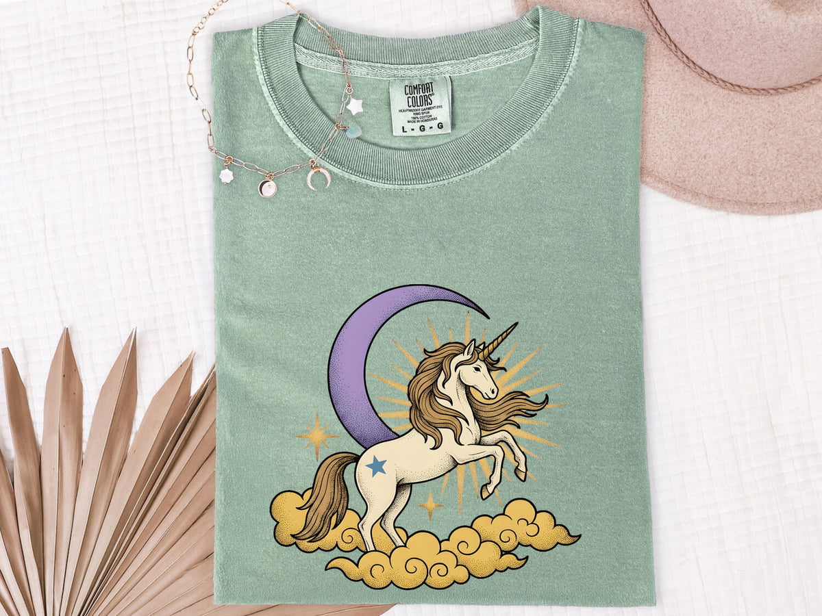 Unicorn Moon Shirt, Celestial Fantasy Tee, Magical Unicorn Tee