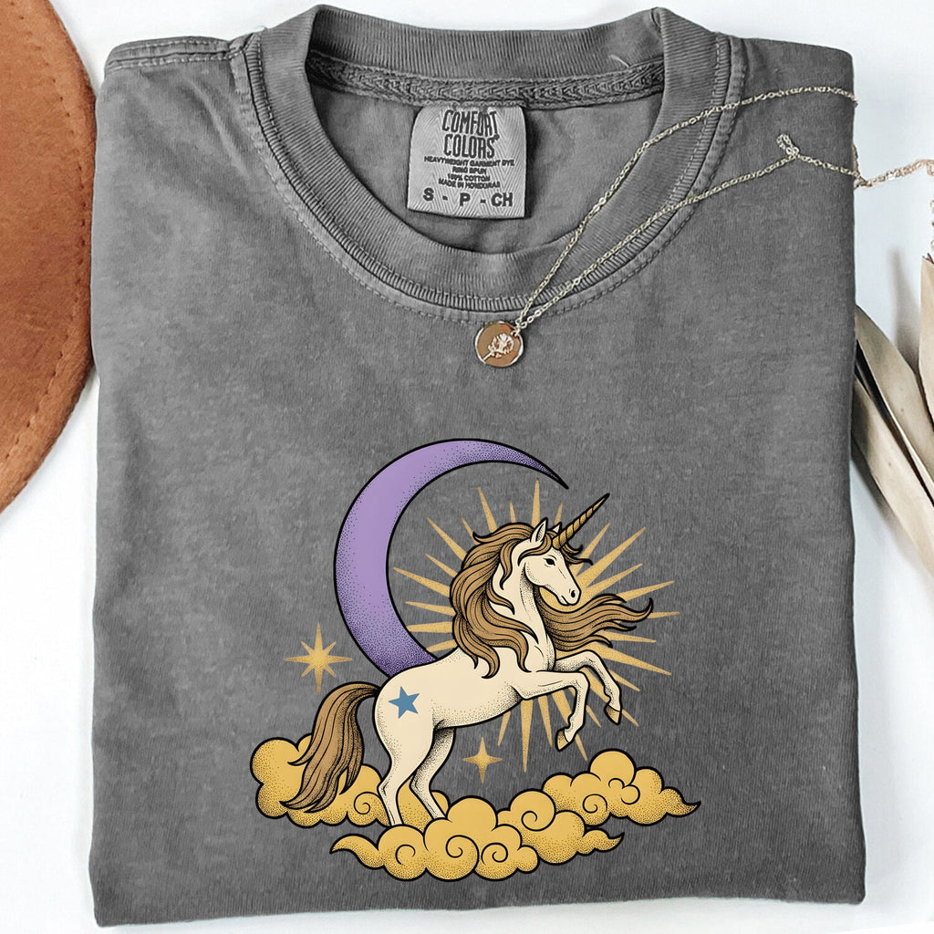 Unicorn Moon Shirt, Celestial Fantasy Tee, Magical Unicorn Tee