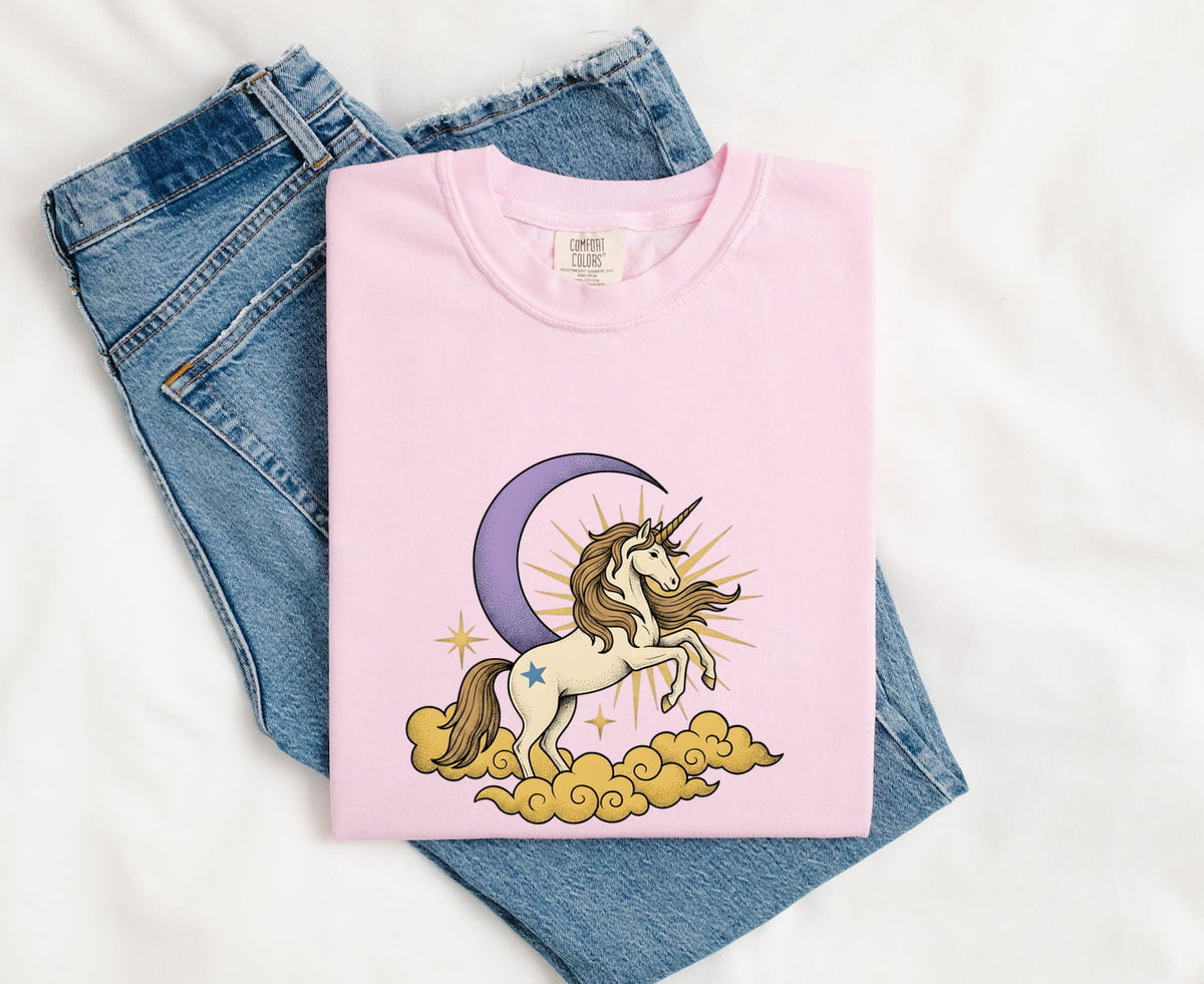 Unicorn Moon Shirt, Celestial Fantasy Tee, Magical Unicorn Tee