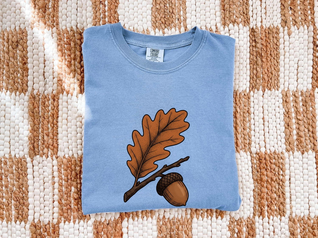 Oak Leaf and Acorn Shirt, Fall Nature Tee, Autumn Botanical Tee