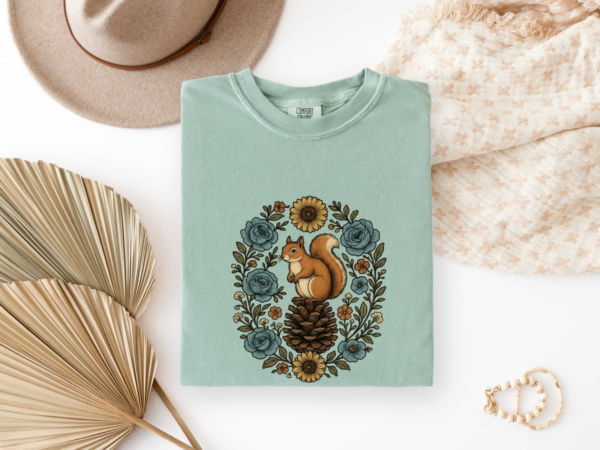 Squirrel Shirt, Woodland Animal Tee, Cute Squirrel Graphic Tee