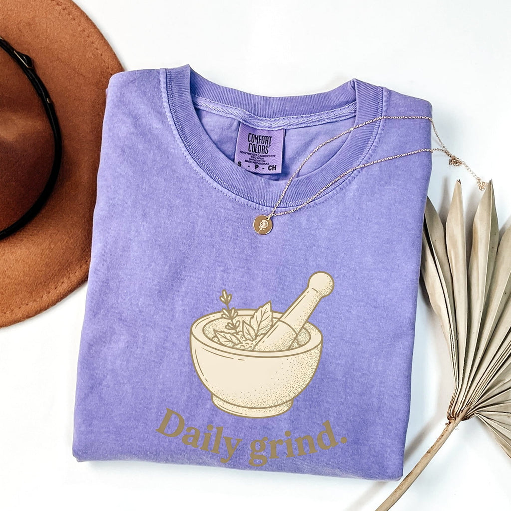 Daily Grind Mortar and Pestle Shirt, Herbalist Tee, Botanical Graphic Tee
