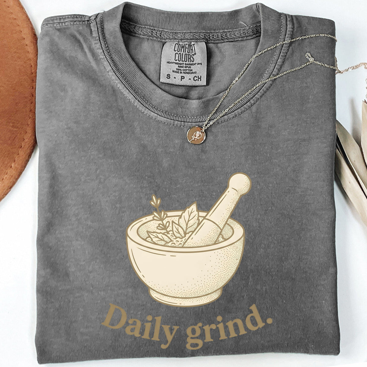 Daily Grind Mortar and Pestle Shirt, Herbalist Tee, Botanical Graphic Tee
