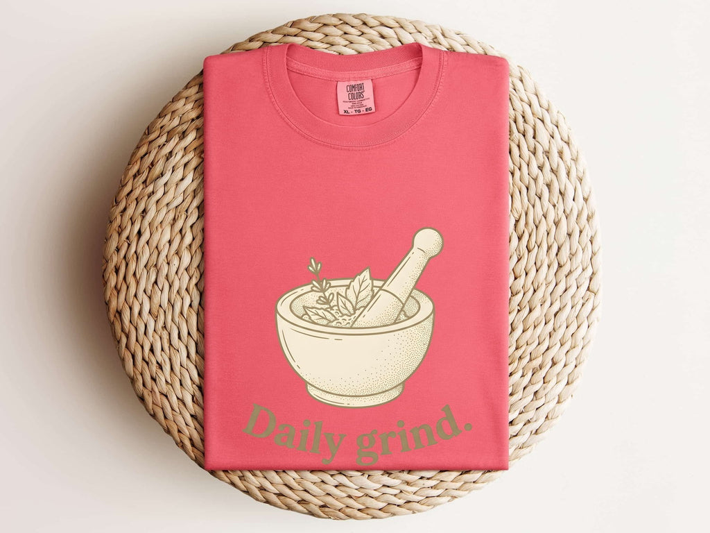Daily Grind Mortar and Pestle Shirt, Herbalist Tee, Botanical Graphic Tee