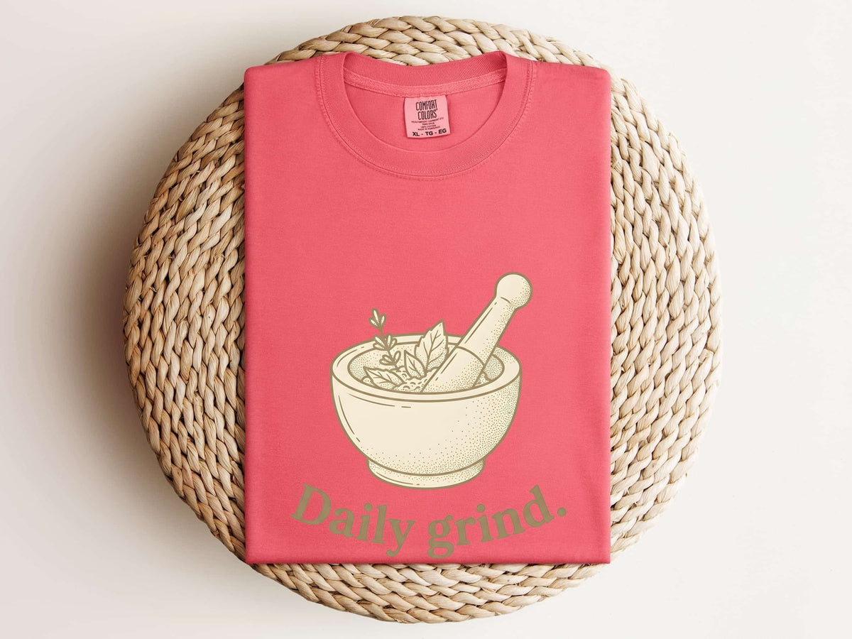 Daily Grind Mortar and Pestle Shirt, Herbalist Tee, Botanical Graphic Tee