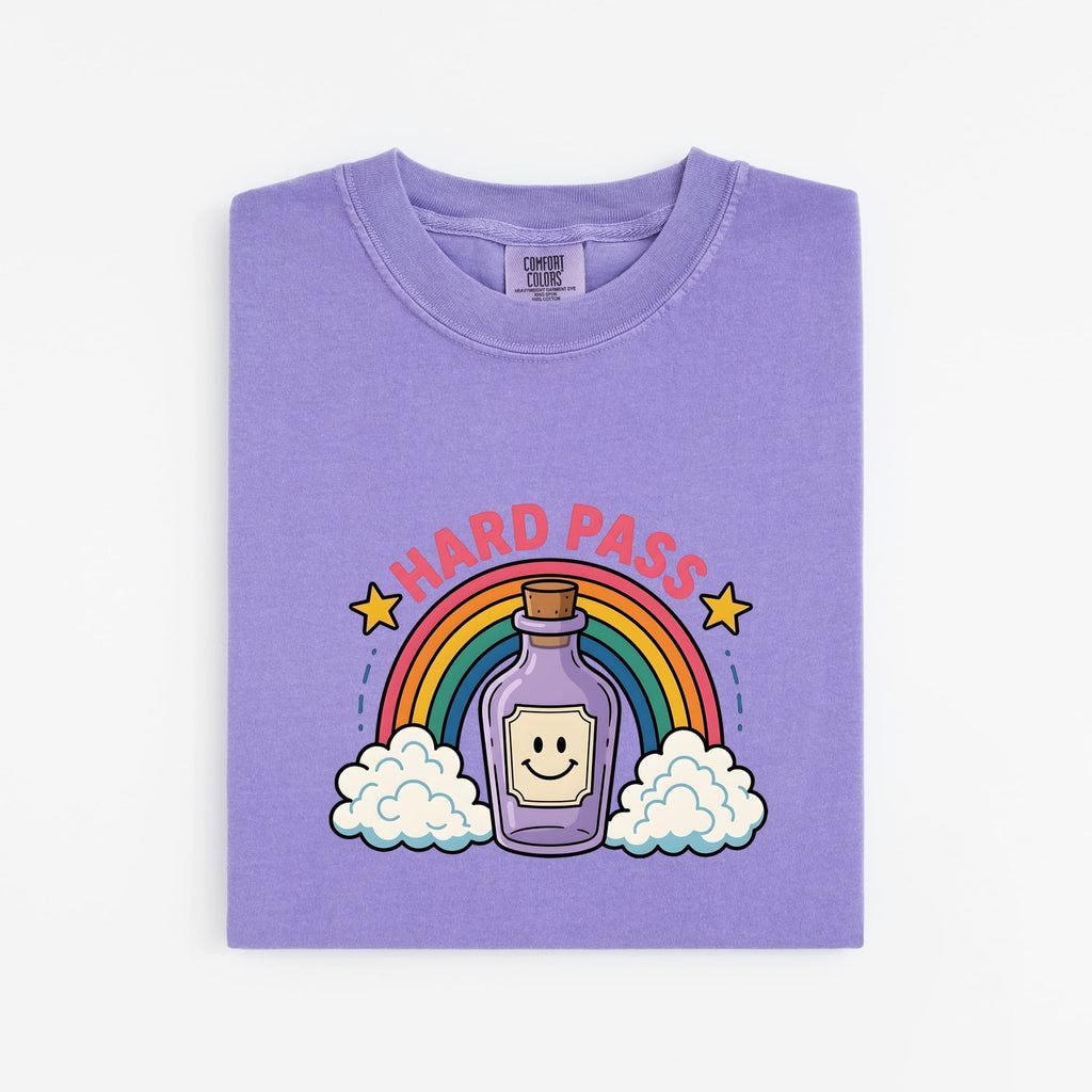 Hard Pass Funny Shirt, Cute Potion Bottle Tee, Rainbow Graphic Tee
