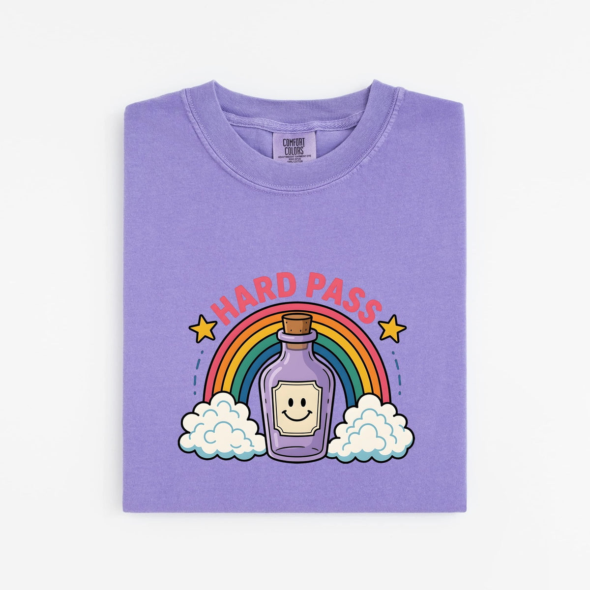 Hard Pass Funny Shirt, Cute Potion Bottle Tee, Rainbow Graphic Tee