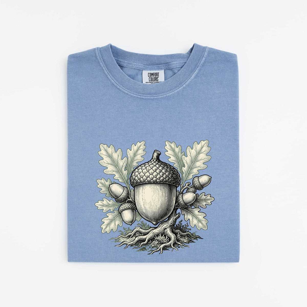 Acorn Shirt – Vintage Botanical Graphic Tee – Oak Leaf Nature Tee – Woodland Lover Gift