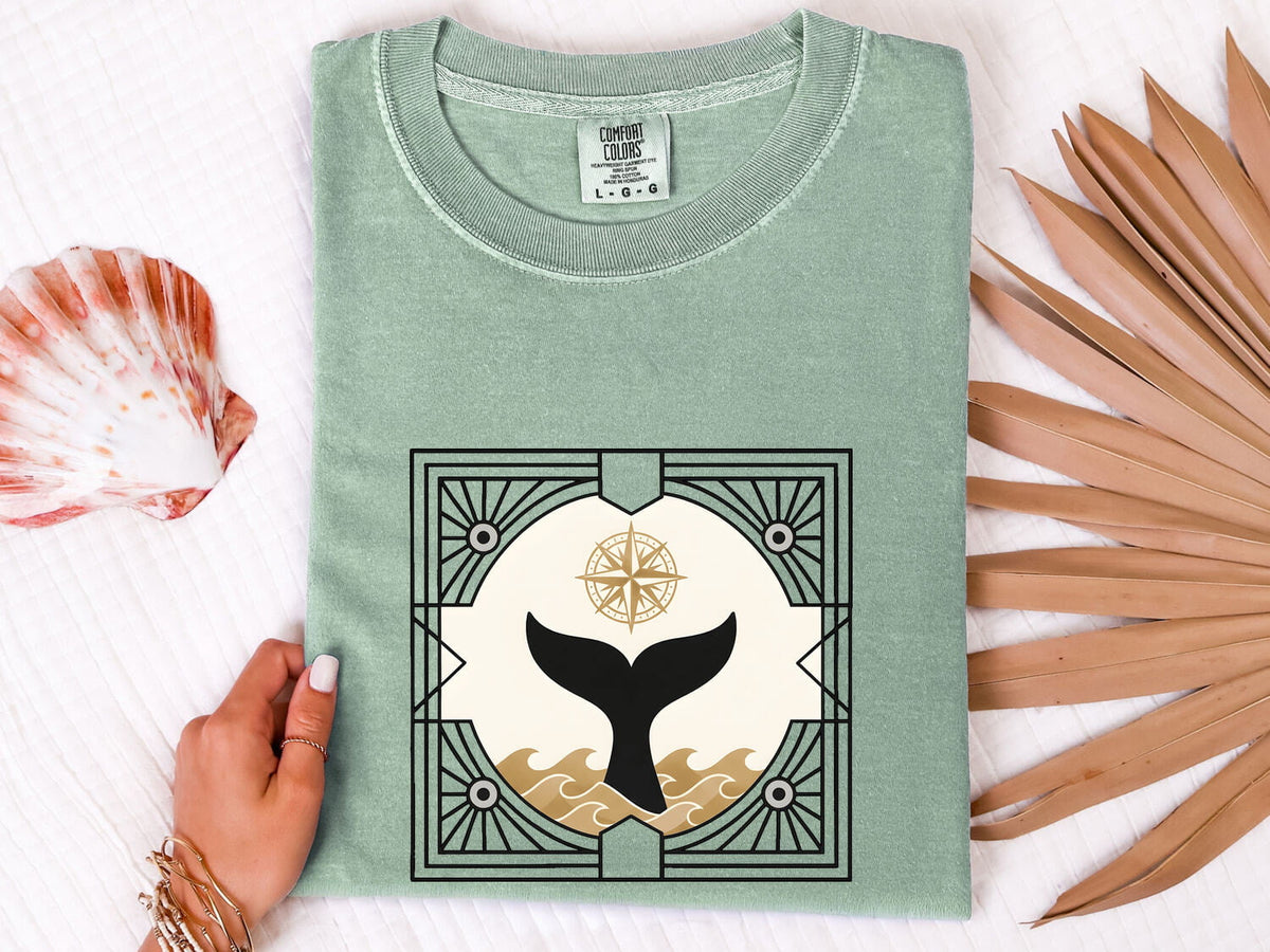 Whale Tail Shirt – Coastal Graphic Tee – Nautical Ocean Tee – Beach Lover Gift