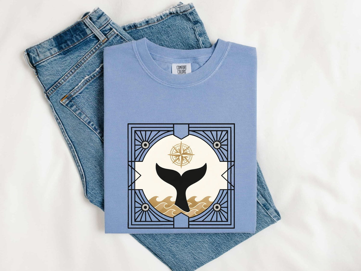Whale Tail Shirt – Coastal Graphic Tee – Nautical Ocean Tee – Beach Lover Gift