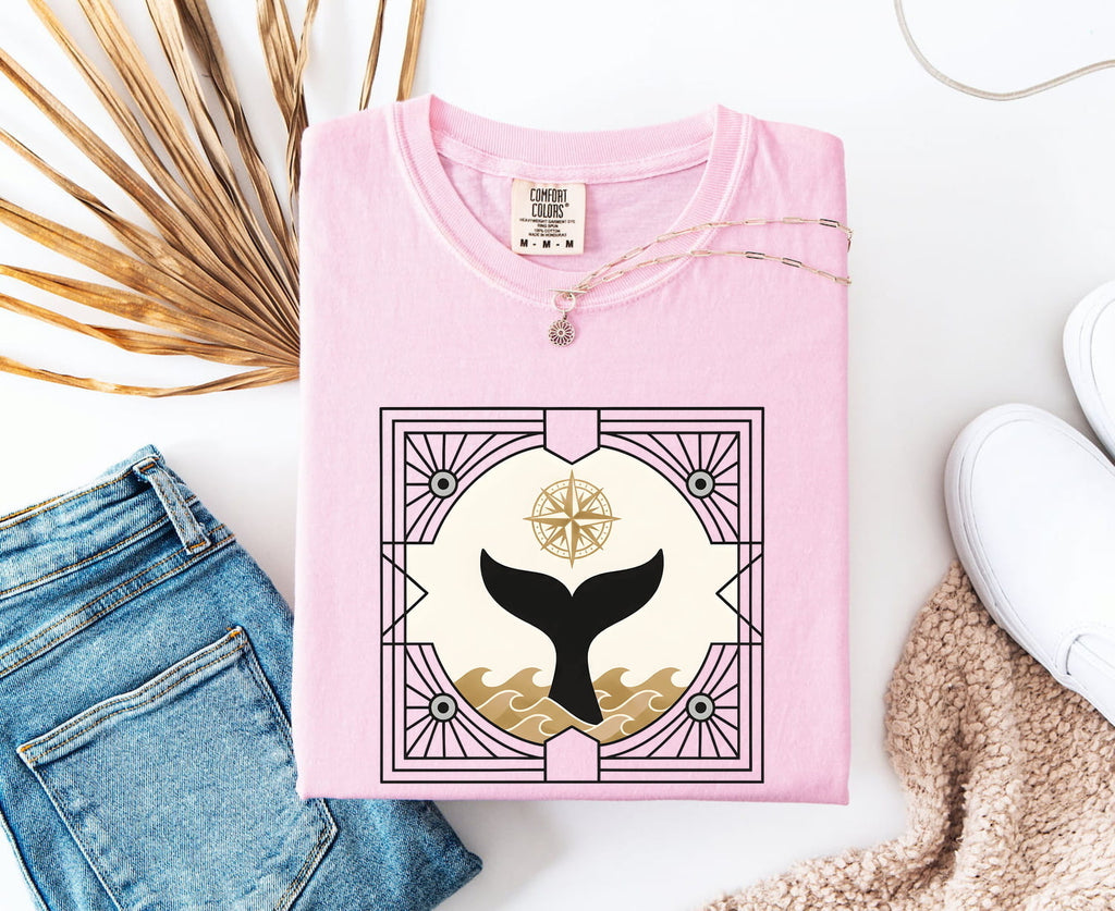 Whale Tail Shirt – Coastal Graphic Tee – Nautical Ocean Tee – Beach Lover Gift