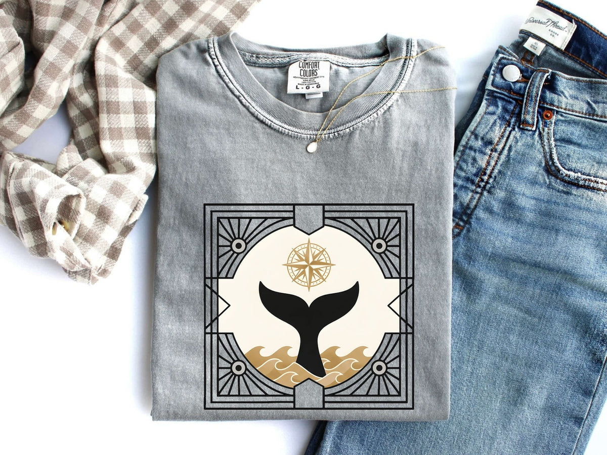 Whale Tail Shirt – Coastal Graphic Tee – Nautical Ocean Tee – Beach Lover Gift
