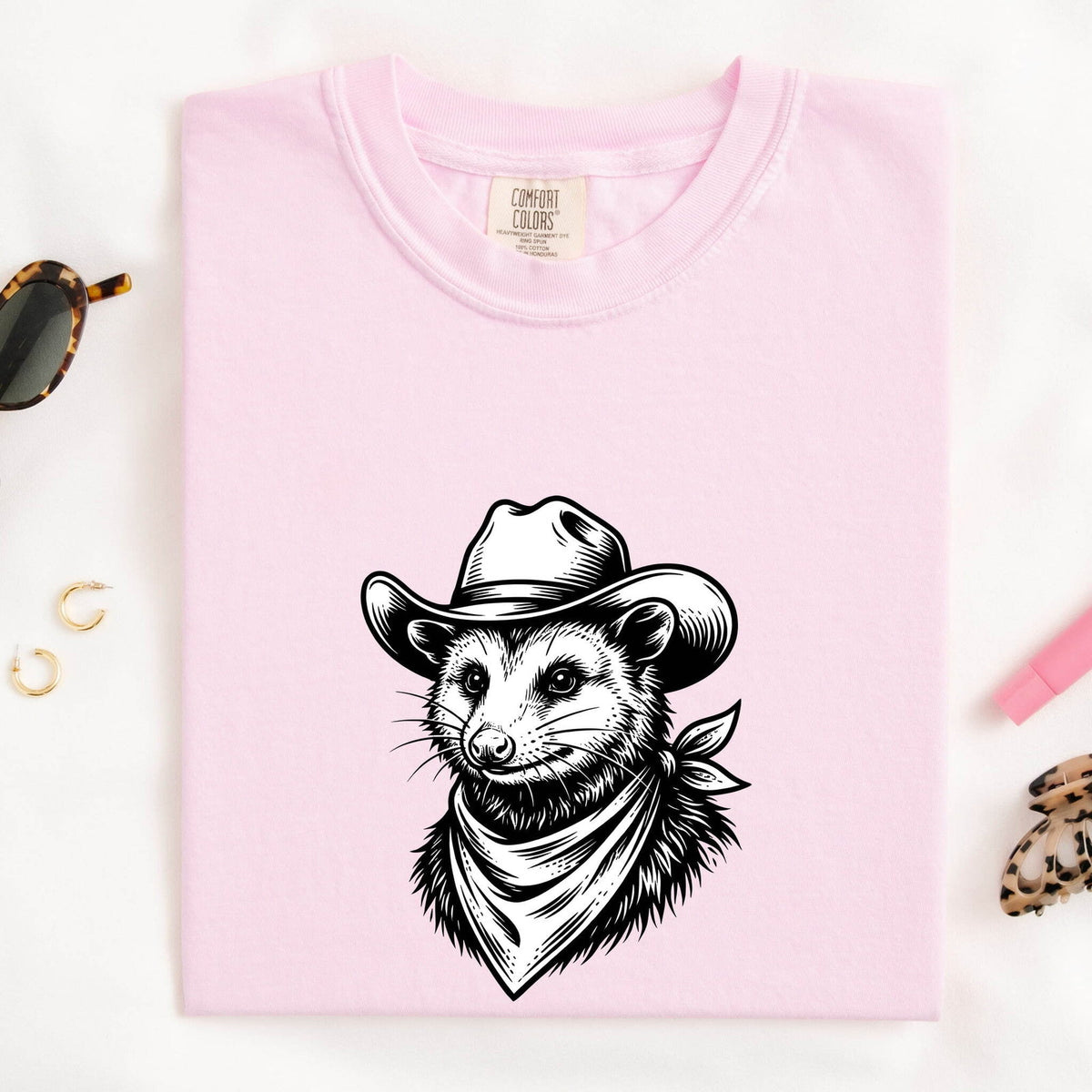 Cowboy Possum Shirt, Funny Opossum Tee, Western Animal Tee