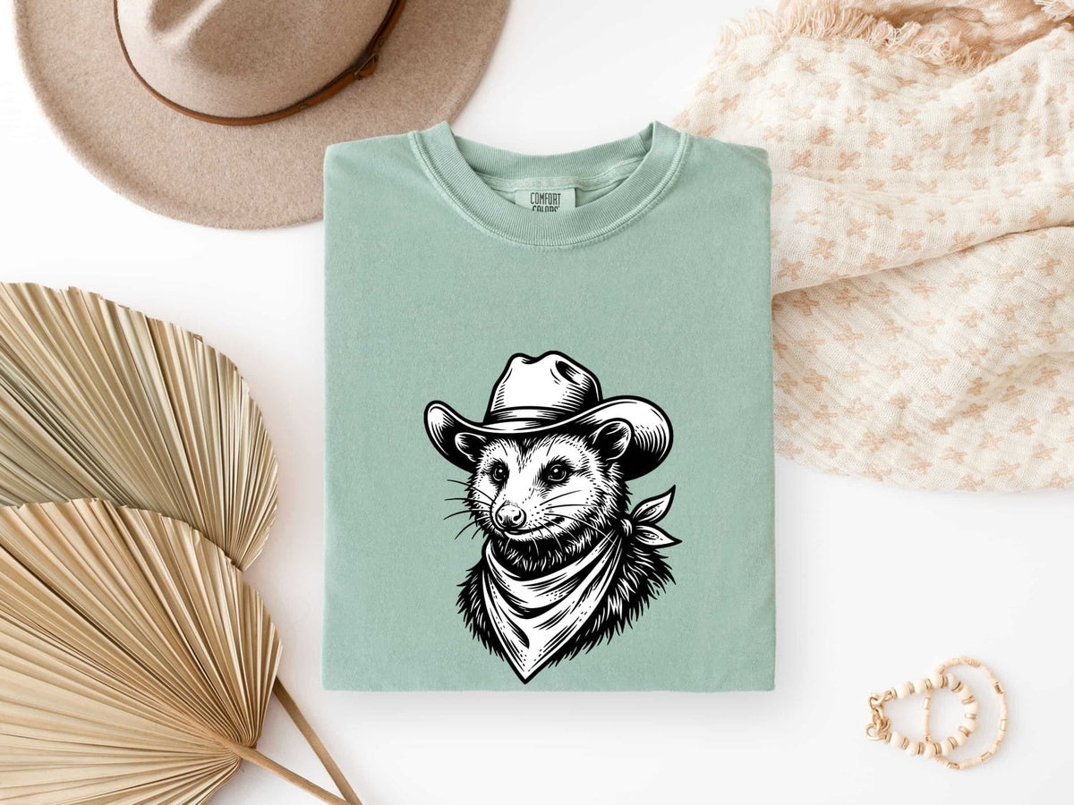 Cowboy Possum Shirt, Funny Opossum Tee, Western Animal Tee