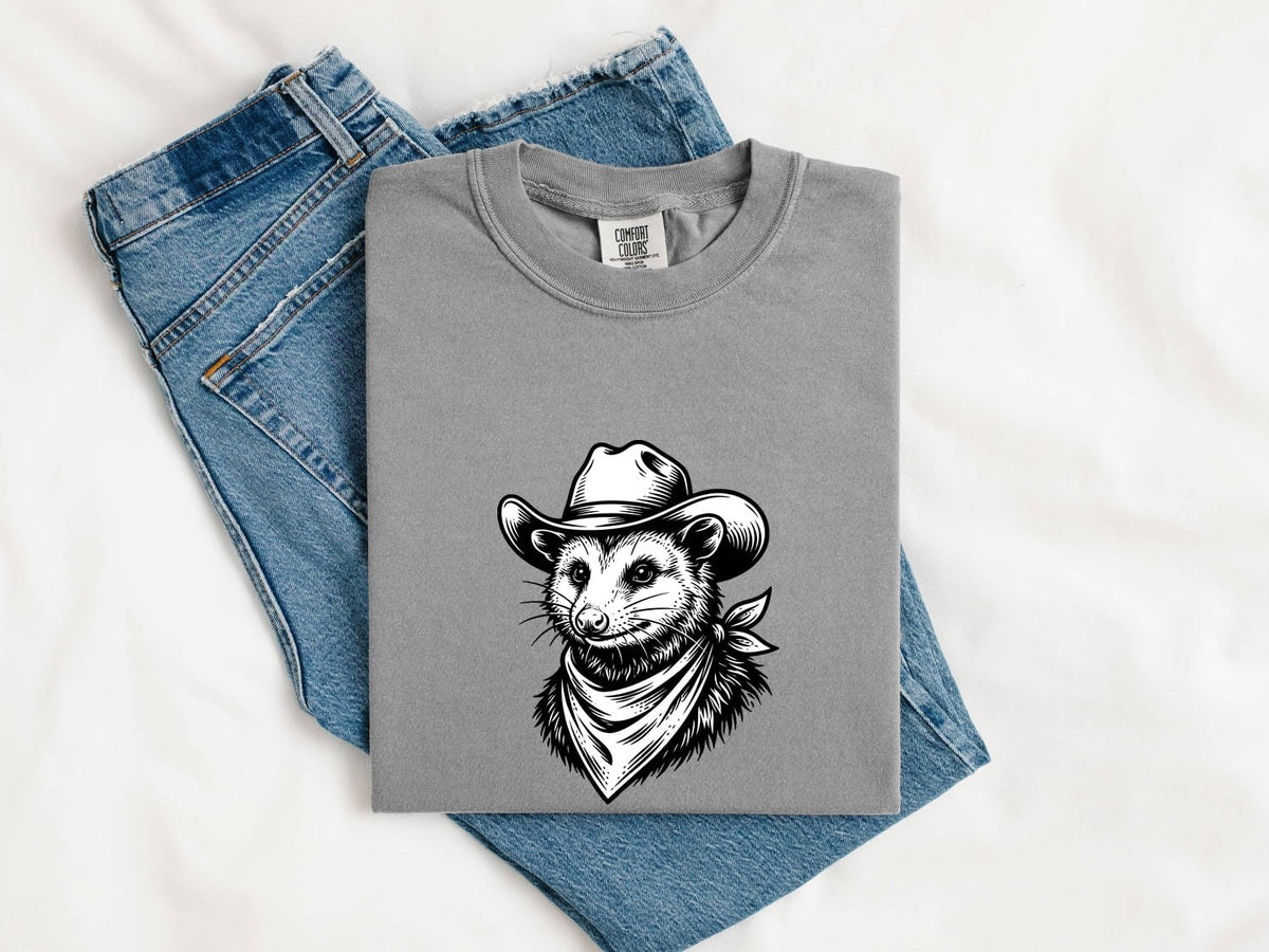 Cowboy Possum Shirt, Funny Opossum Tee, Western Animal Tee
