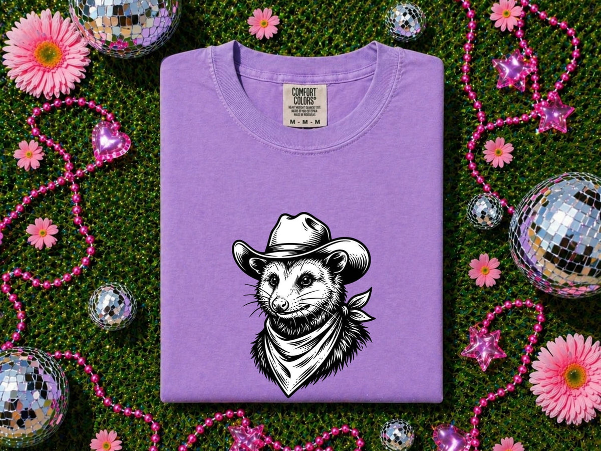 Cowboy Possum Shirt, Funny Opossum Tee, Western Animal Tee