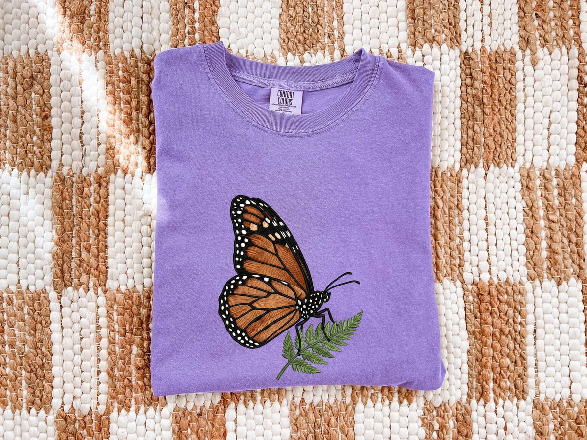 Monarch Butterfly Shirt, Botanical Butterfly Tee, Nature Lover Tee
