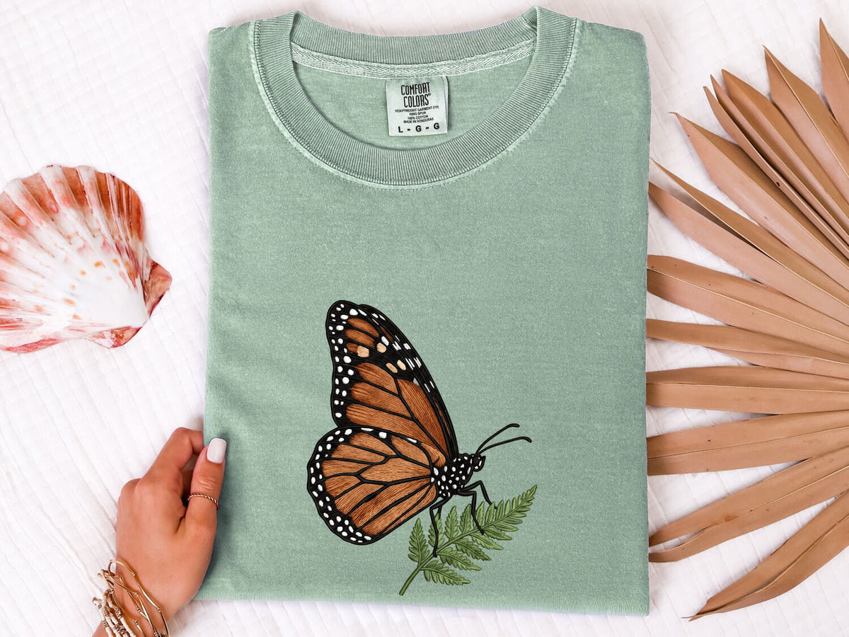 Monarch Butterfly Shirt, Botanical Butterfly Tee, Nature Lover Tee
