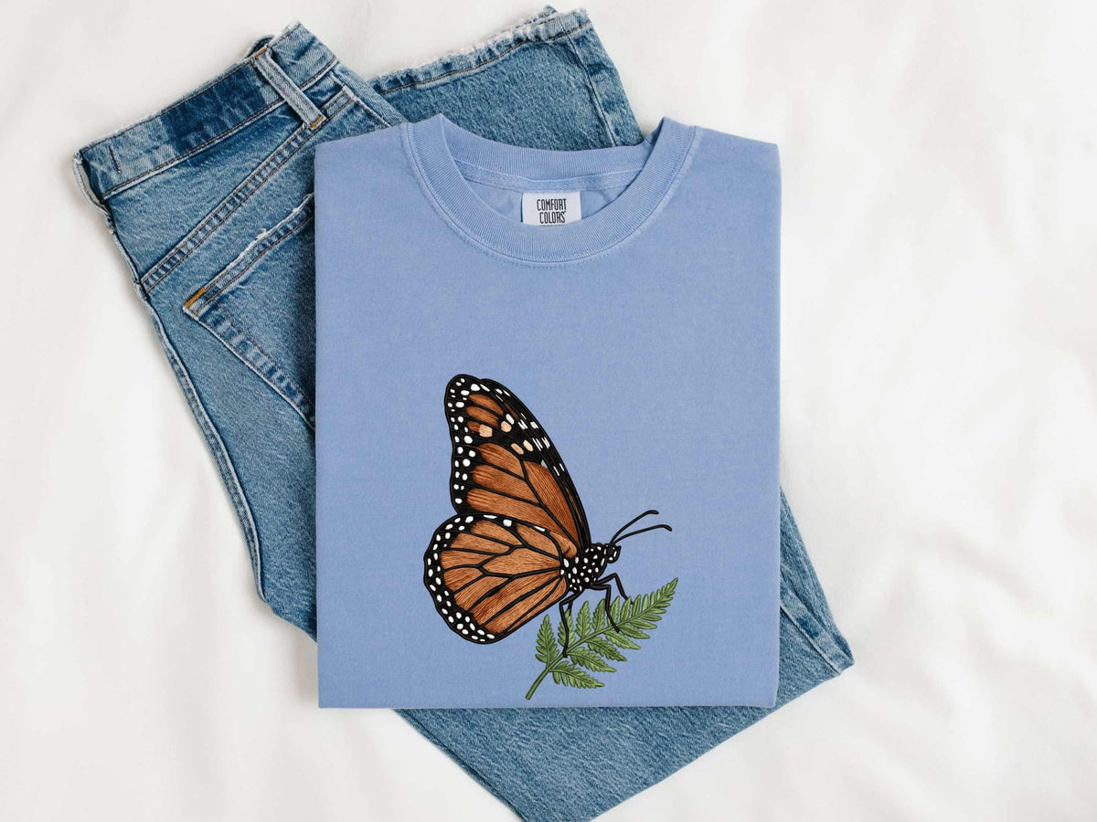 Monarch Butterfly Shirt, Botanical Butterfly Tee, Nature Lover Tee