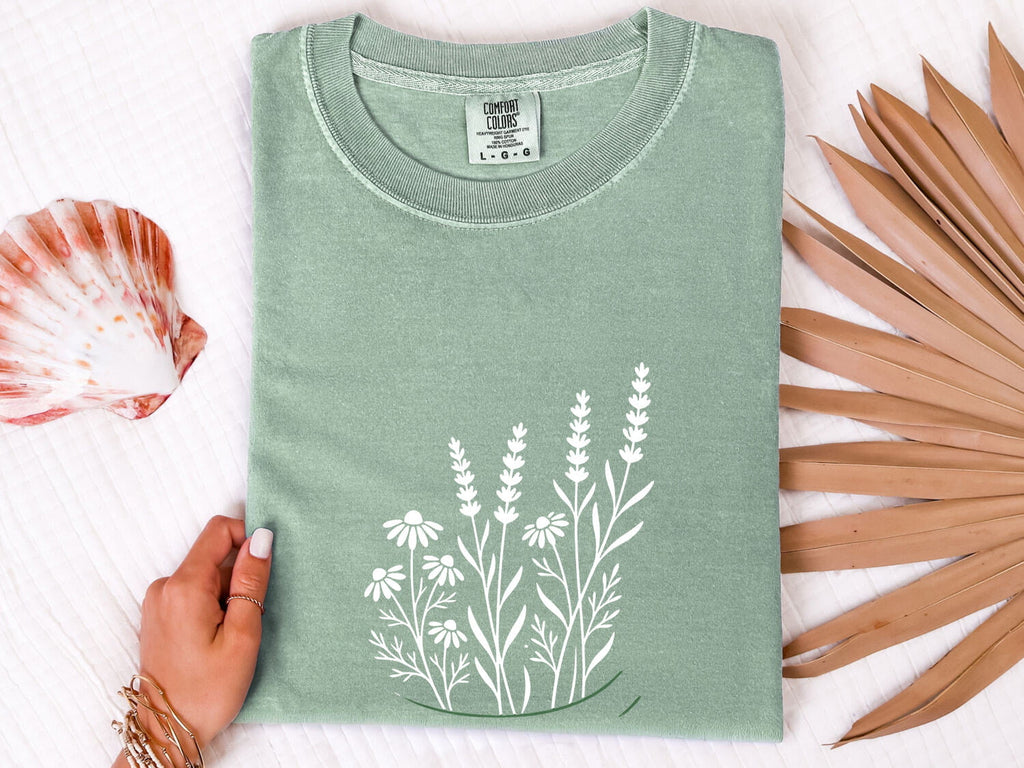 Black Cat Floral Shirt, Cat Lover Tee, Botanical Cat Tee