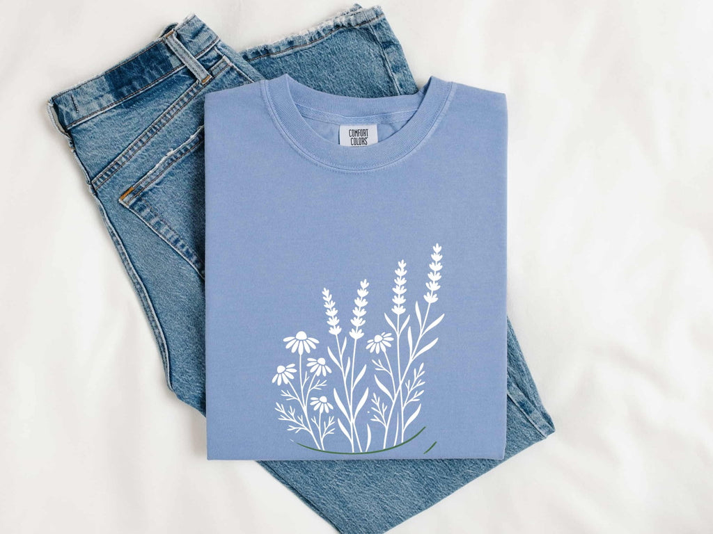 Black Cat Floral Shirt, Cat Lover Tee, Botanical Cat Tee
