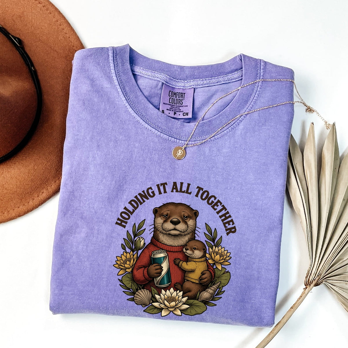 Funny Otter Couple Shirt, Holding It All Together Tee, Cute Otter Tee