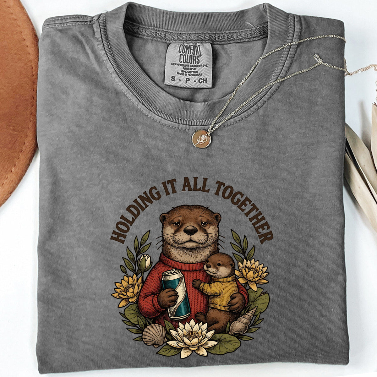 Funny Otter Couple Shirt, Holding It All Together Tee, Cute Otter Tee