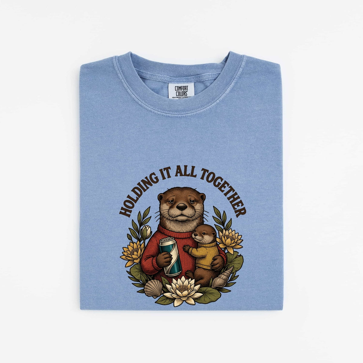 Funny Otter Couple Shirt, Holding It All Together Tee, Cute Otter Tee