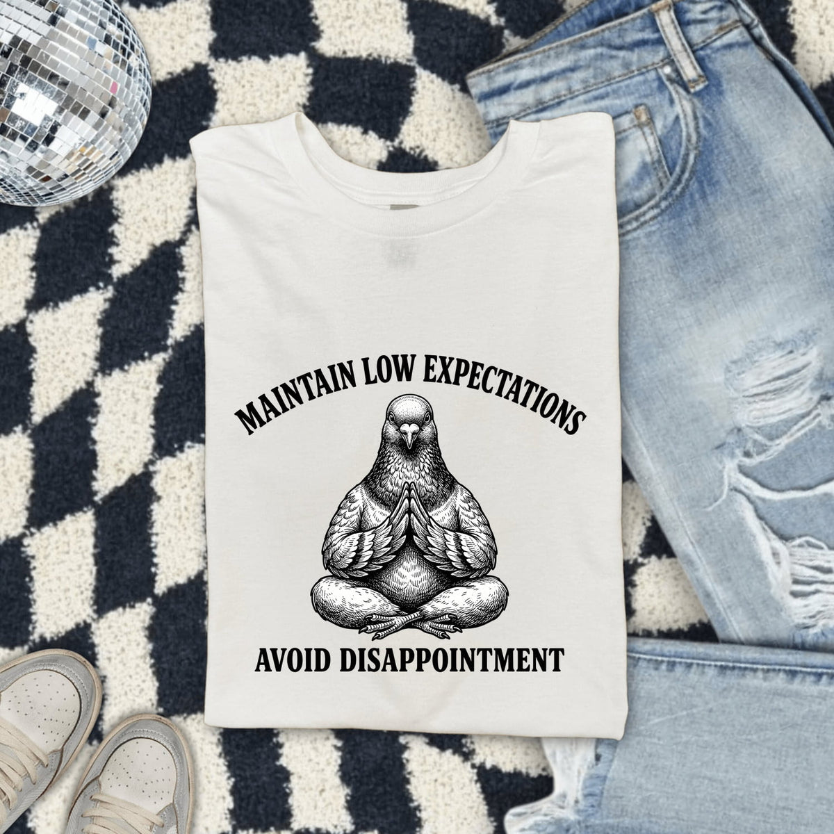 Funny Pigeon Shirt, Maintain Low Expectations Tee, Sarcastic Bird Tee