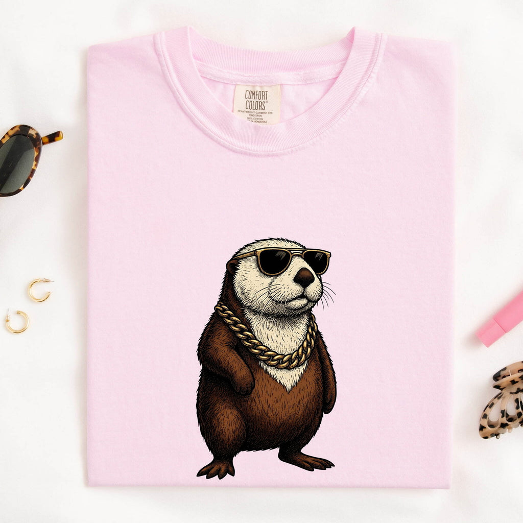 Funny Otter Shirt, Otter with Sunglasses Tee, Cute Animal Graphic Tee