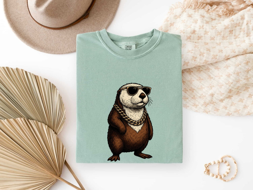 Funny Otter Shirt, Otter with Sunglasses Tee, Cute Animal Graphic Tee