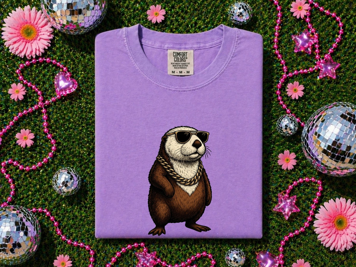 Funny Otter Shirt, Otter with Sunglasses Tee, Cute Animal Graphic Tee