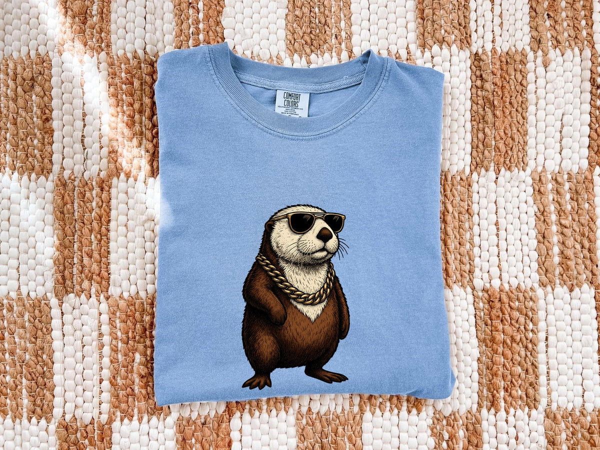 Funny Otter Shirt, Otter with Sunglasses Tee, Cute Animal Graphic Tee