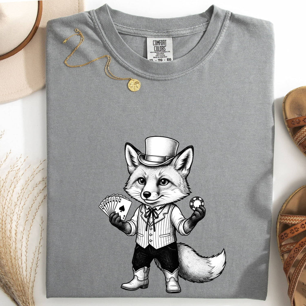 Fox Poker Shirt, Funny Gambling Tee, Poker Player Gift