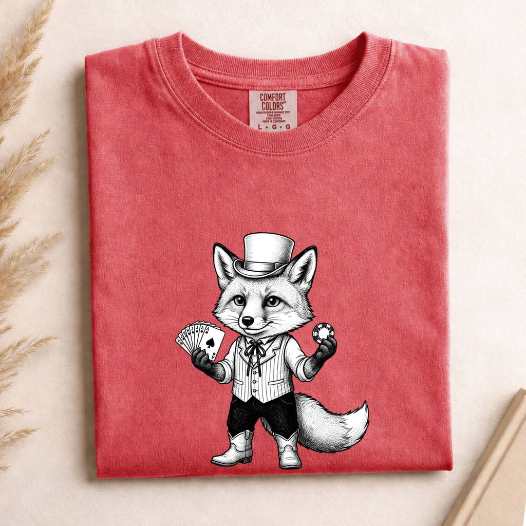 Fox Poker Shirt, Funny Gambling Tee, Poker Player Gift