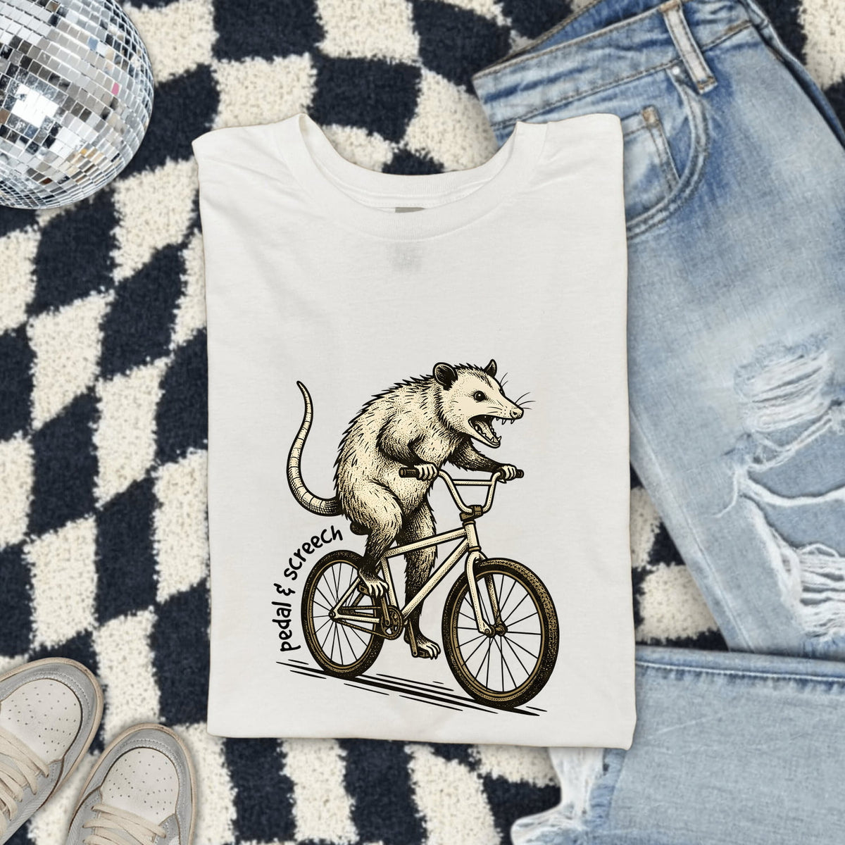 Funny Possum Shirt, Pedal Your Possum Tee, Opossum Graphic Tee