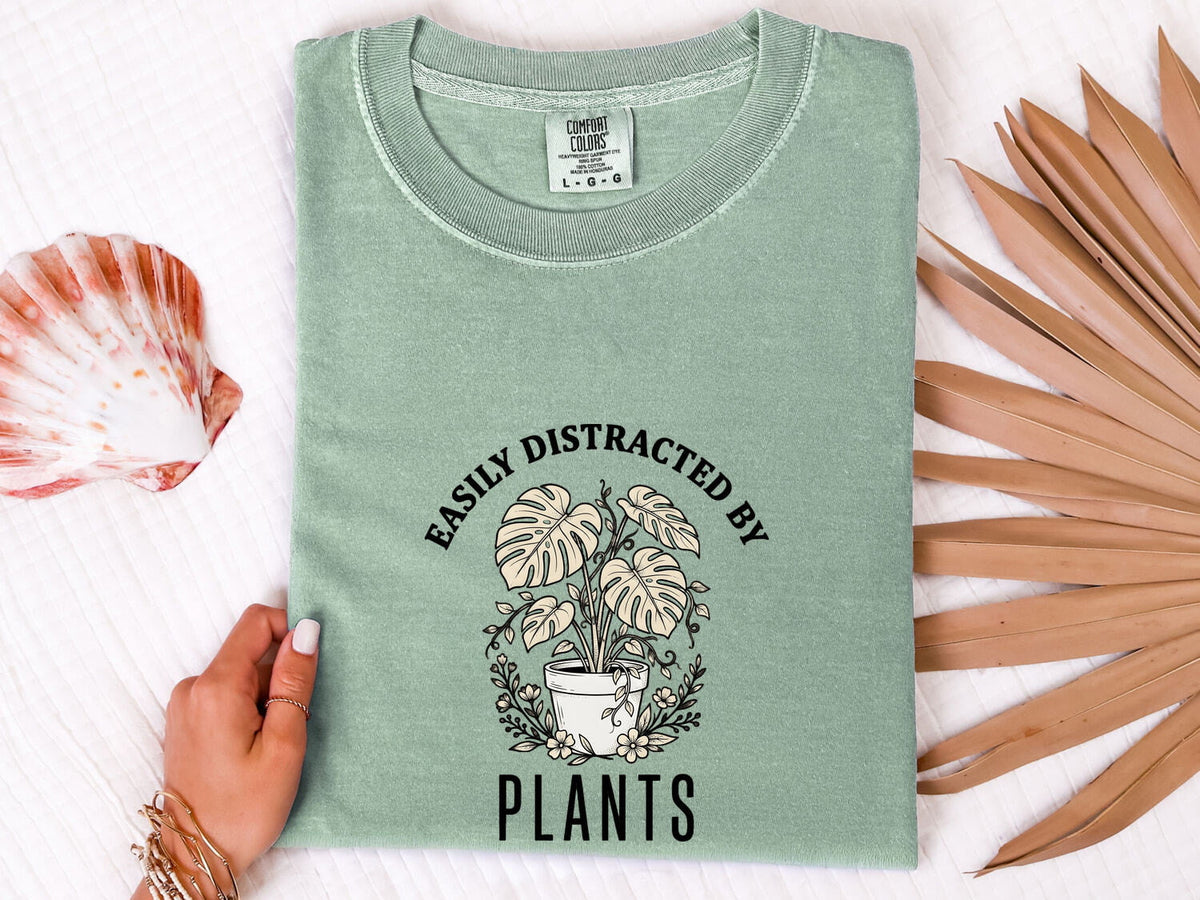 Easily Distracted by Plants Shirt, Plant Lover Tee, Funny Gardening Tee