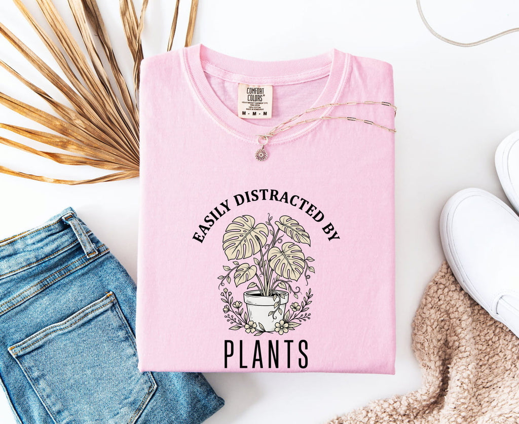 Easily Distracted by Plants Shirt, Plant Lover Tee, Funny Gardening Tee
