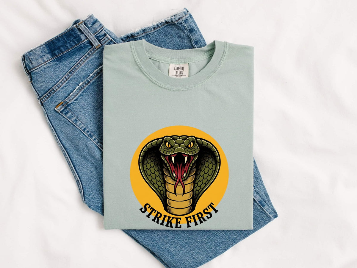 King Cobra Shirt, Strike First Snake Tee, Reptile Lover Gift