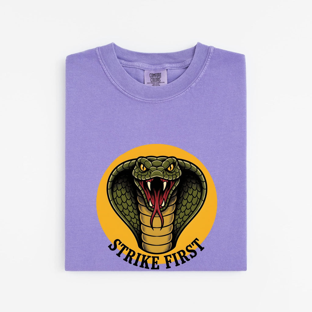 King Cobra Shirt, Strike First Snake Tee, Reptile Lover Gift