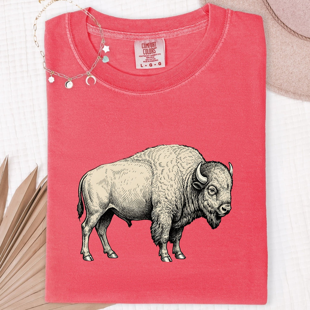 Bison Shirt, Vintage Buffalo Tee, Western Wildlife Tee