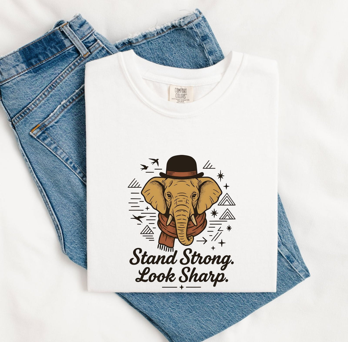 Stand Strong Look Sharp Shirt, Funny Elephant Tee, Elephant Lover Gift