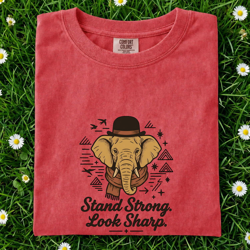 Stand Strong Look Sharp Shirt, Funny Elephant Tee, Elephant Lover Gift