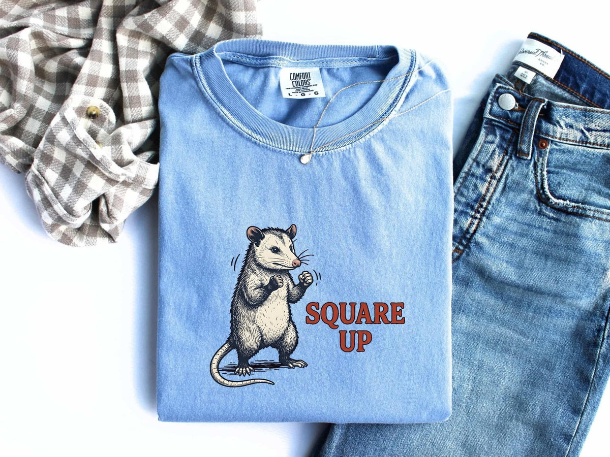 Square Up Possum Shirt, Funny Opossum Tee, Sarcastic Animal Graphic Tee