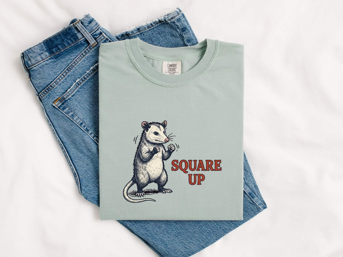 Square Up Possum Shirt, Funny Opossum Tee, Sarcastic Animal Graphic Tee