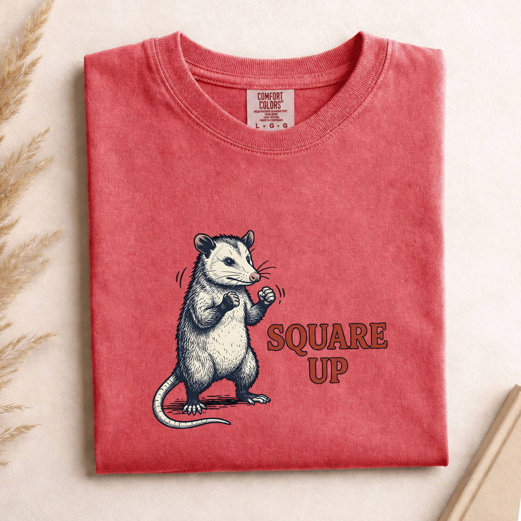 Square Up Possum Shirt, Funny Opossum Tee, Sarcastic Animal Graphic Tee